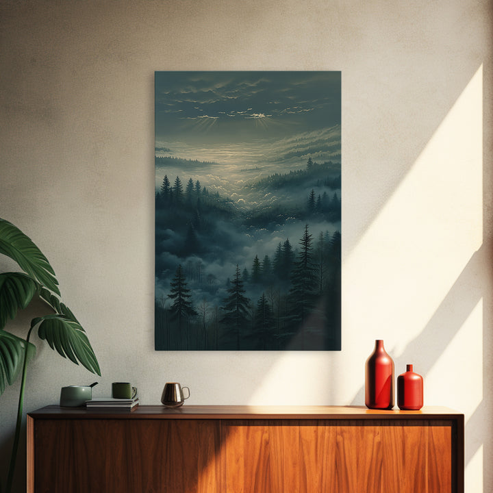 Moody Forest Clearing Canvas Print, General Fine Art, Gallery Decor, Living Room Decor, Fine Art, Wall Art, Home Decor, GEN-2x3-16