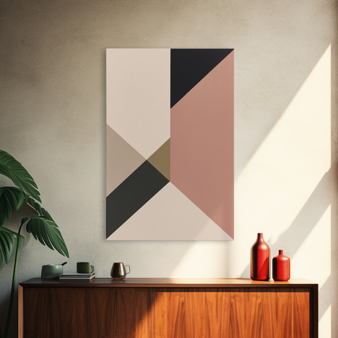 Modern Geometric Composition Framed Canvas Print, General Fine Art, Home Decor, Living Room Decor, Abstract Art, GEN-2x3-18