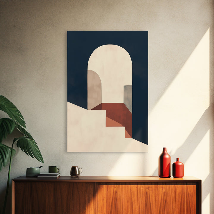 Monochrome Architectural Arch Composition Framed Canvas Print, General Fine Art, Canvas, Living Room Decor, Oil Painting, GEN-2x3-20