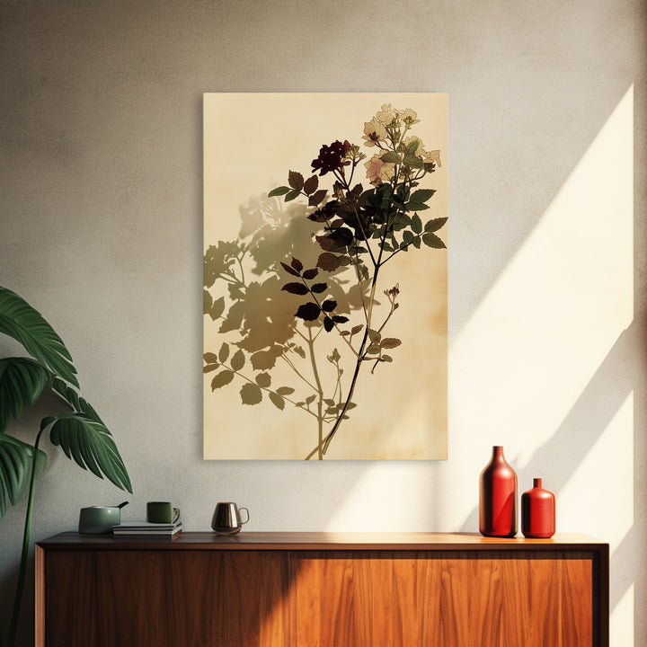 Botanical Silhouette Series Canvas Print, General Fine Art, Print, Living Room Decor, Watercolor Art, Art Deco, GEN-2x3-29