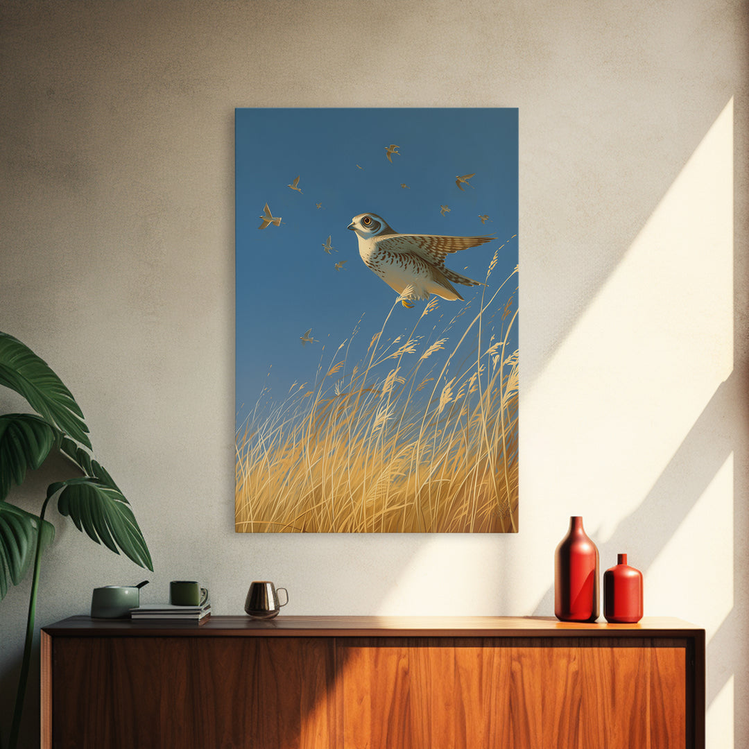 Minimal Birds in Flight over an Open Framed Canvas Print, General Fine Art, Minimalist Decor, Living Room Decor, Fine Art, GEN-2x3-30