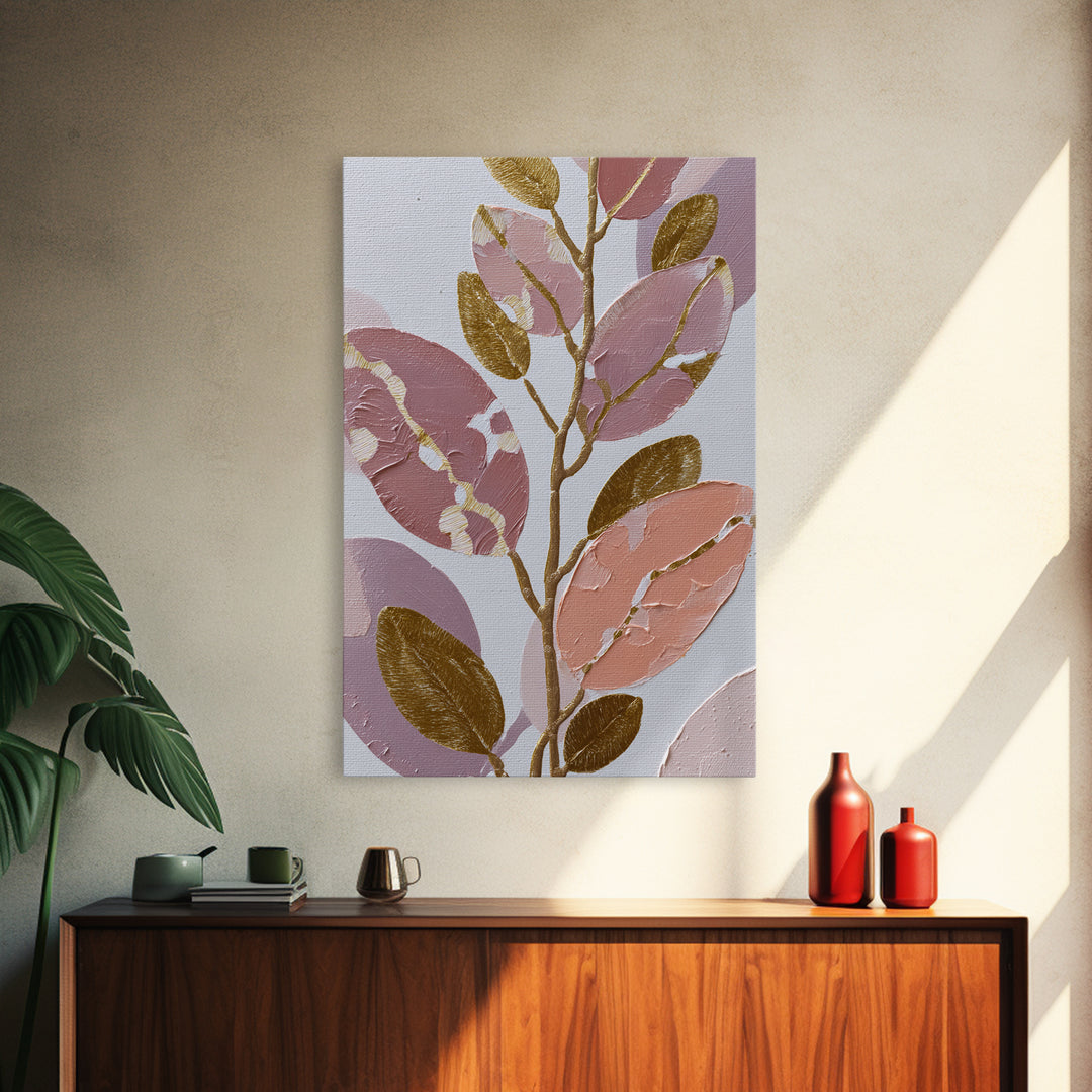 Botanical Silhouette Series Canvas Print, General Fine Art, Print, Living Room Decor, Watercolor Art, Art Deco, GEN-2x3-5