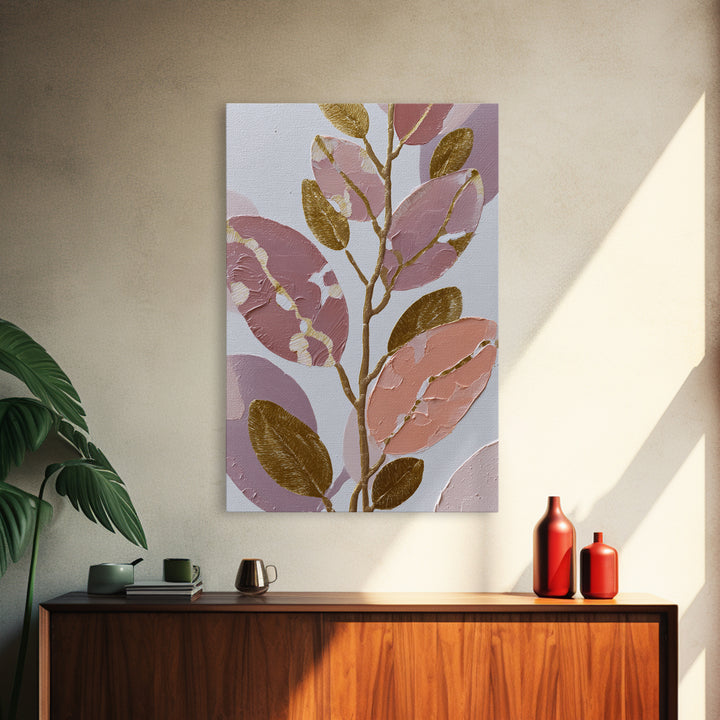 Botanical Silhouette Series Canvas Print, General Fine Art, Print, Living Room Decor, Watercolor Art, Art Deco, GEN-2x3-5