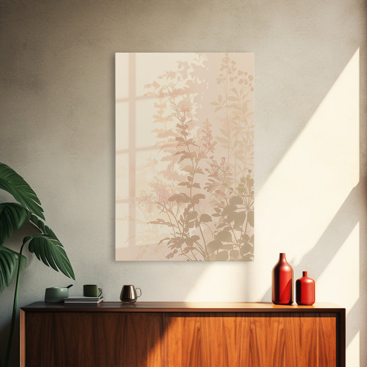Botanical Silhouette Series Framed Canvas Print, General Fine Art, Canvas, Living Room Decor, Watercolor Art, GEN-2x3-53