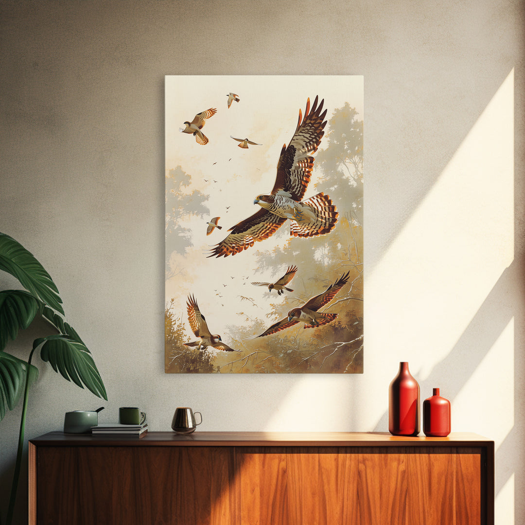 Minimal Birds in Flight over an Open Canvas Print, General Fine Art, Art, Living Room Decor, Fine Art, Mid Century Modern, GEN-2x3-54