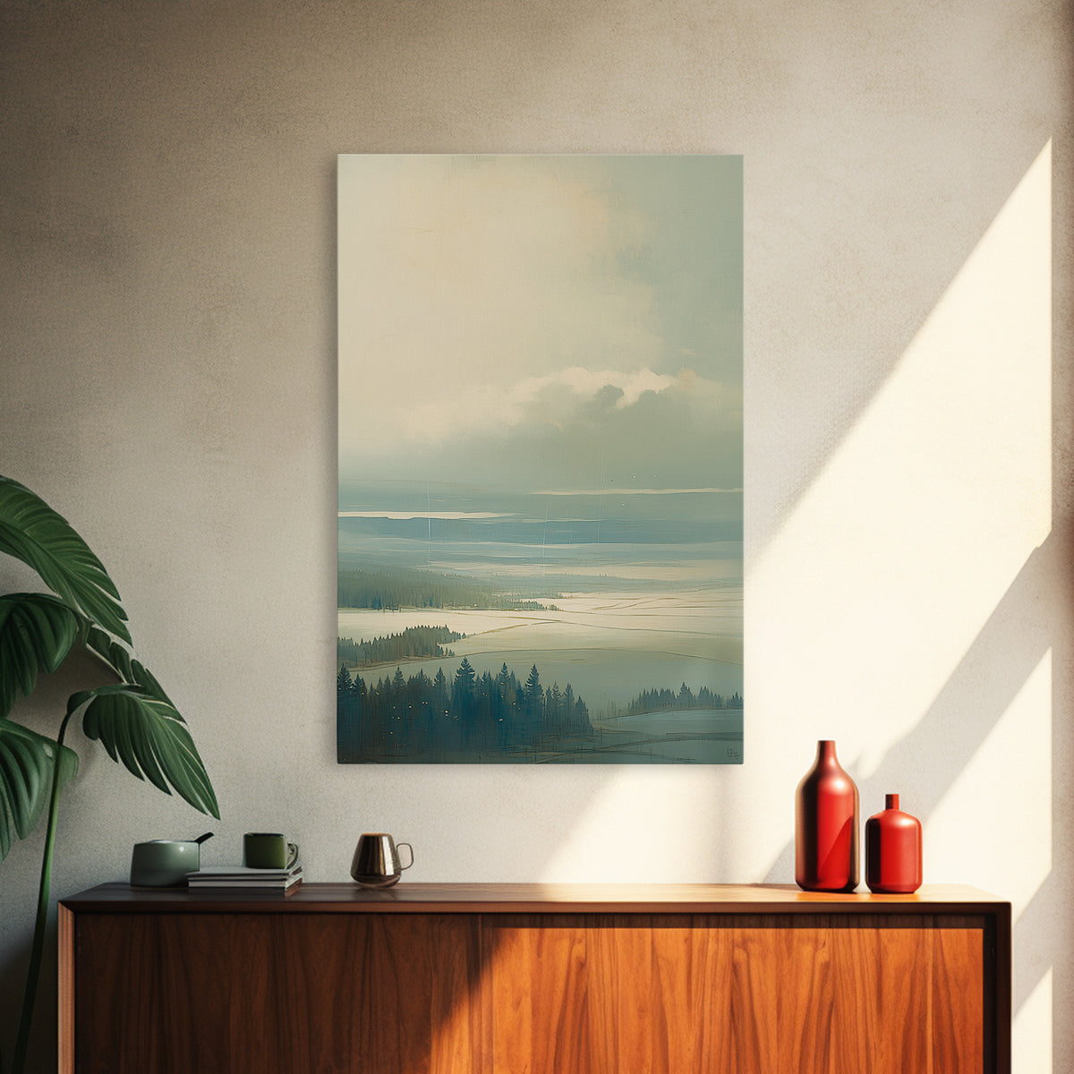 Quiet Abstract Landscape Canvas Print, General Fine Art, Art Deco, Living Room Decor, Fine Art, Fine Art Print, GEN-2x3-57