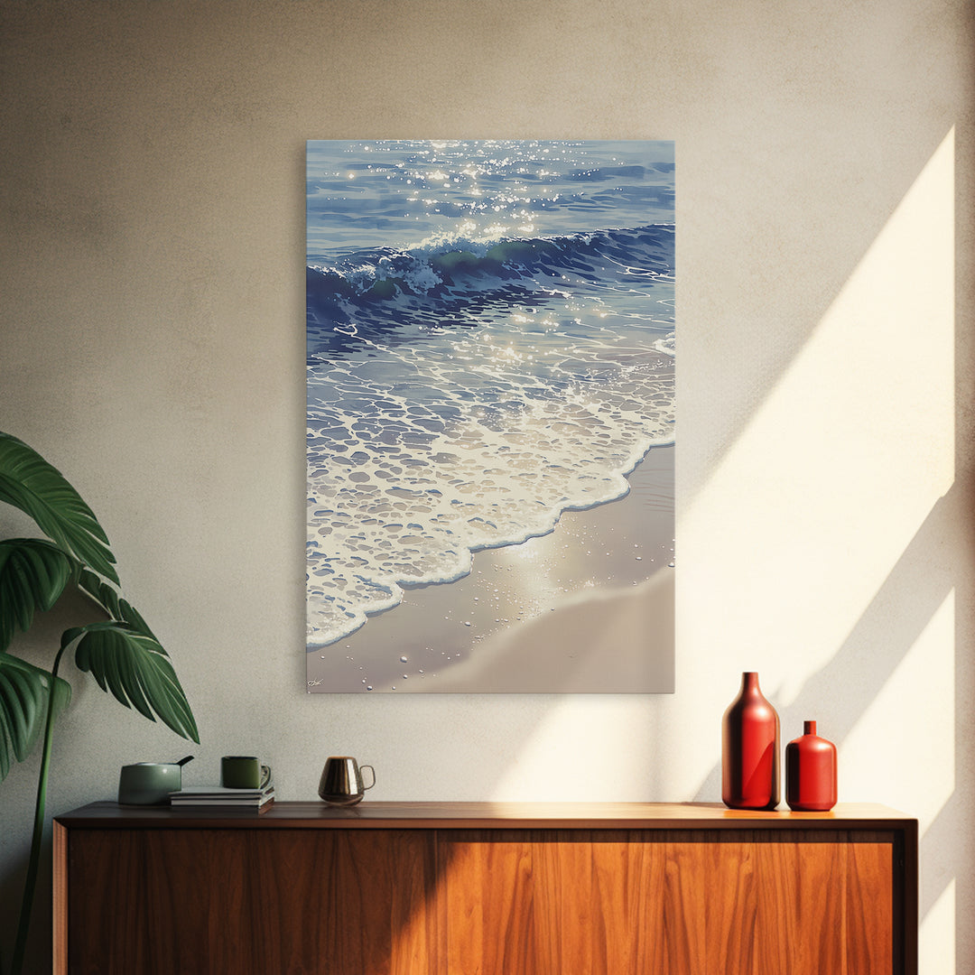 Coastal Water Study Canvas Print, General Fine Art, Mid Century Modern, Living Room Decor, Fine Art, Bedroom Decor, GEN-2x3-61
