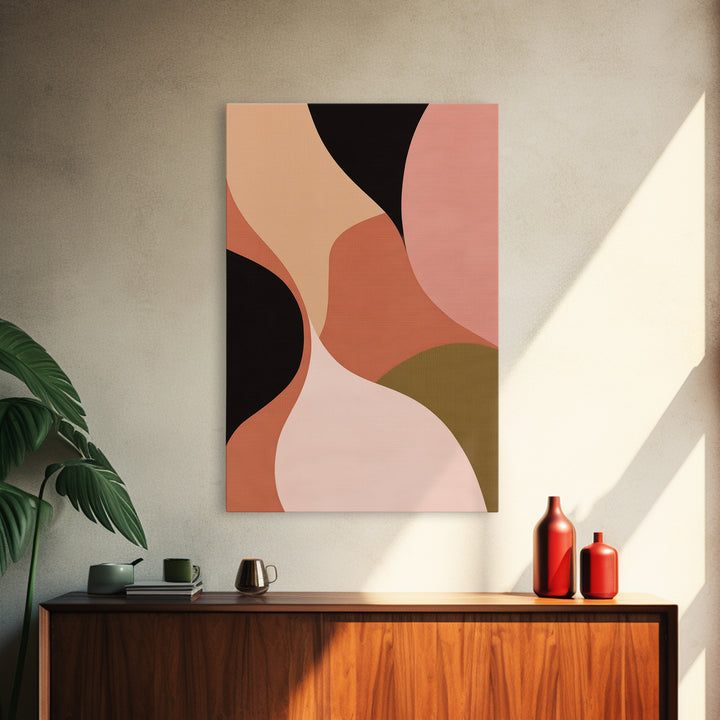 Warm Terracotta Abstract Canvas Print, General Fine Art, Digital Art, Living Room Decor, Fine Art, Art Nouveau, GEN-2x3-62