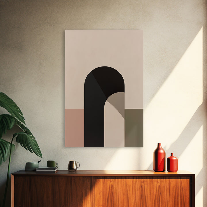 Monochrome Architectural Arch Composition Framed Canvas Print, General Fine Art, Original Painting, Living Room Decor, Fine Art, GEN-2x3-68