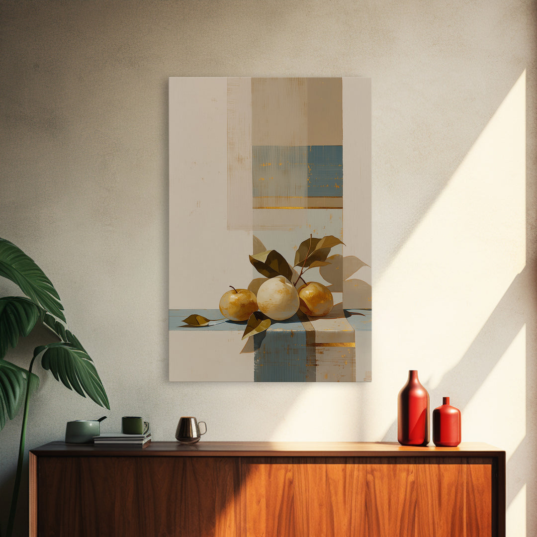 Simple Still Life of Fruit and Linen Canvas Print, General Fine Art, Decor, Living Room Decor, Fine Art, Digital Wall Art, GEN-2x3-72