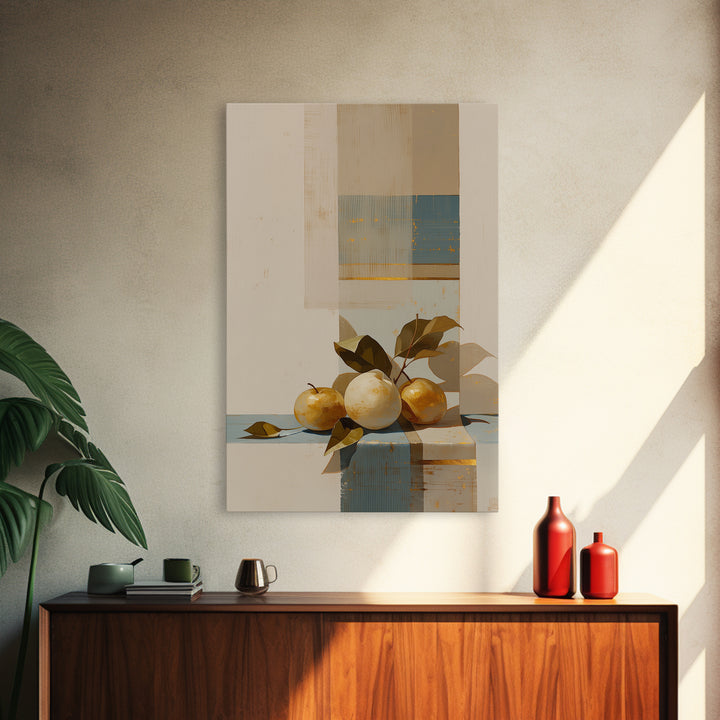 Simple Still Life of Fruit and Linen Canvas Print, General Fine Art, Decor, Living Room Decor, Fine Art, Digital Wall Art, GEN-2x3-72