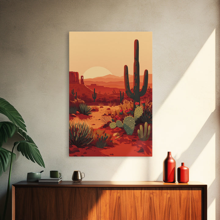 Serene Desert Horizon Framed Canvas Print, General Fine Art, Digital Wall Art, Living Room Decor, Fine Art, Neutral Decor, GEN-2x3-73