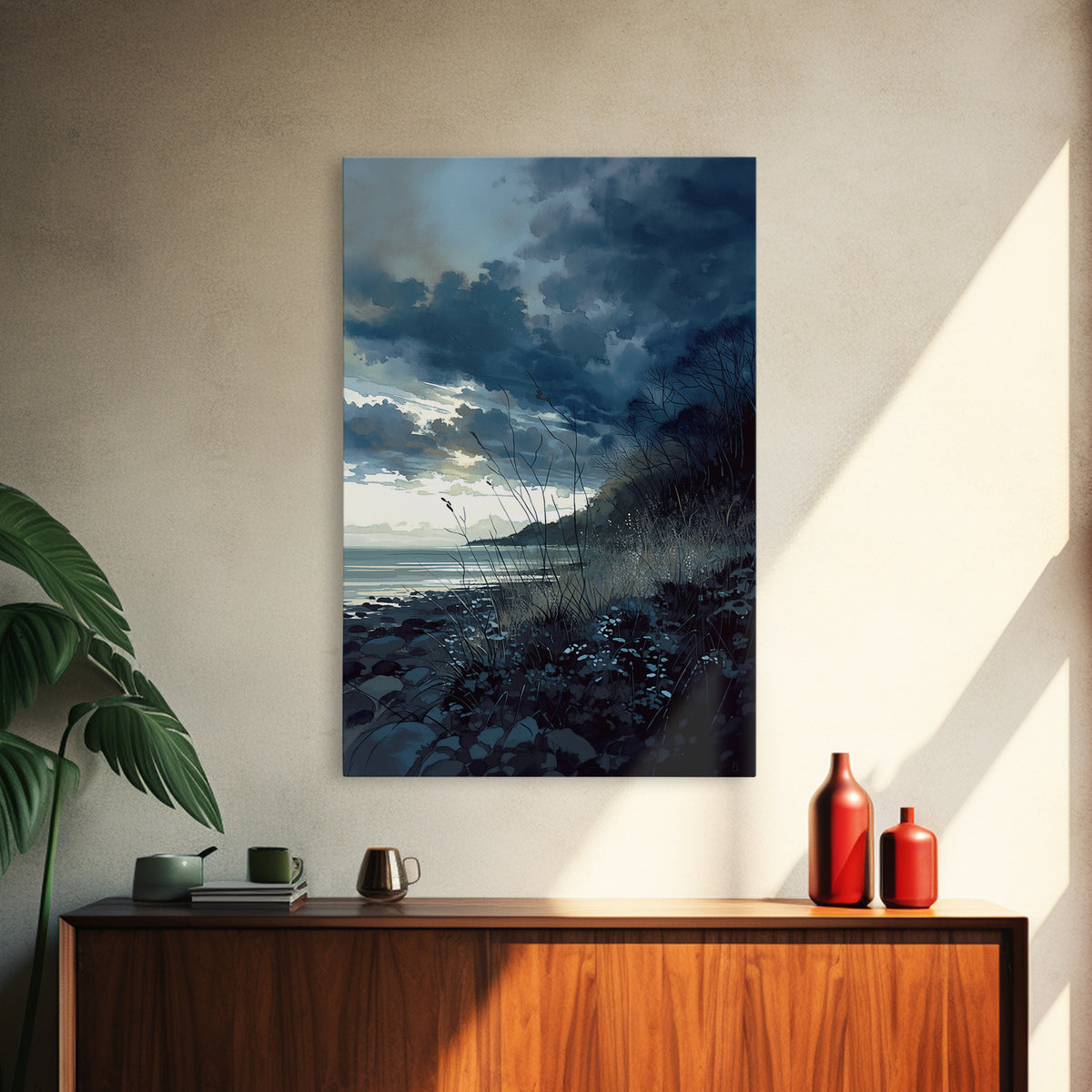 Quiet Abstract Landscape Canvas Print, General Fine Art, Art Deco, Living Room Decor, Fine Art, Fine Art Print, GEN-2x3-81