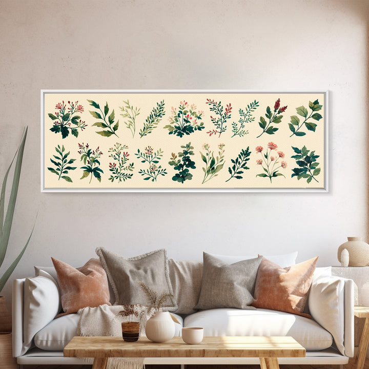 Botanical Silhouette Series Canvas Print, General Fine Art, Original Painting, Living Room Decor, Oil Painting, GEN-3x1-13
