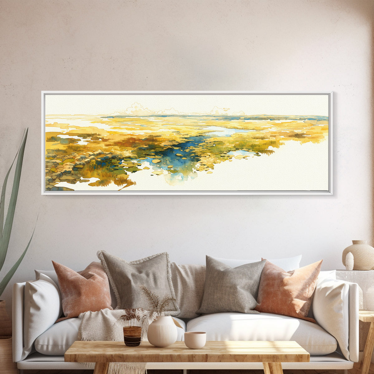 Quiet Abstract River Shape Canvas Print, General Fine Art, Large Wall Art, Living Room Decor, Abstract Art, Modern Decor, GEN-3x1-16