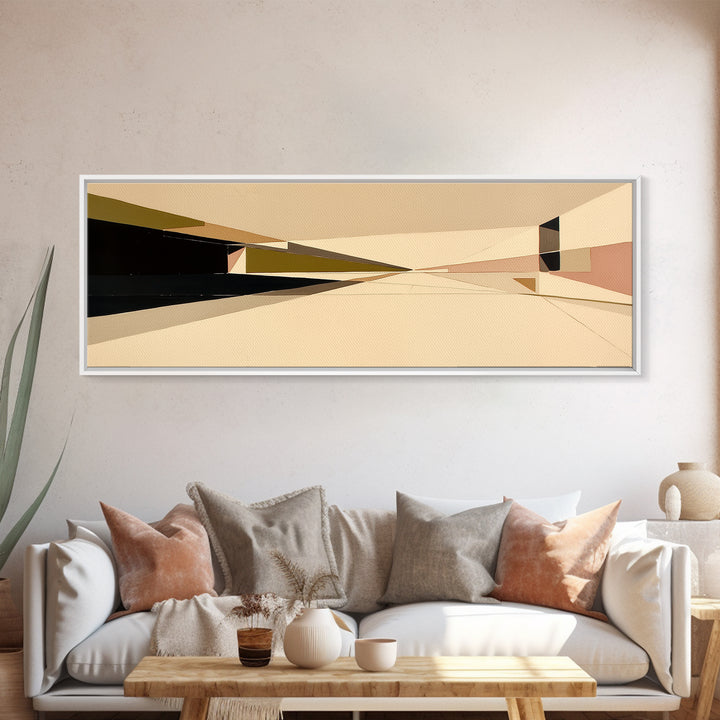 Modern Geometric Composition Framed Canvas Print, General Fine Art, Art Prints, Living Room Decor, Abstract Art, GEN-3x1-2