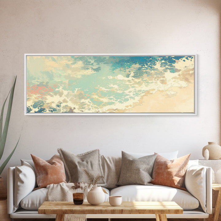 Coastal Water Study Canvas Print, General Fine Art, Framed Wall Art, Living Room Decor, Fine Art, Luxury Decor, GEN-3x1-21