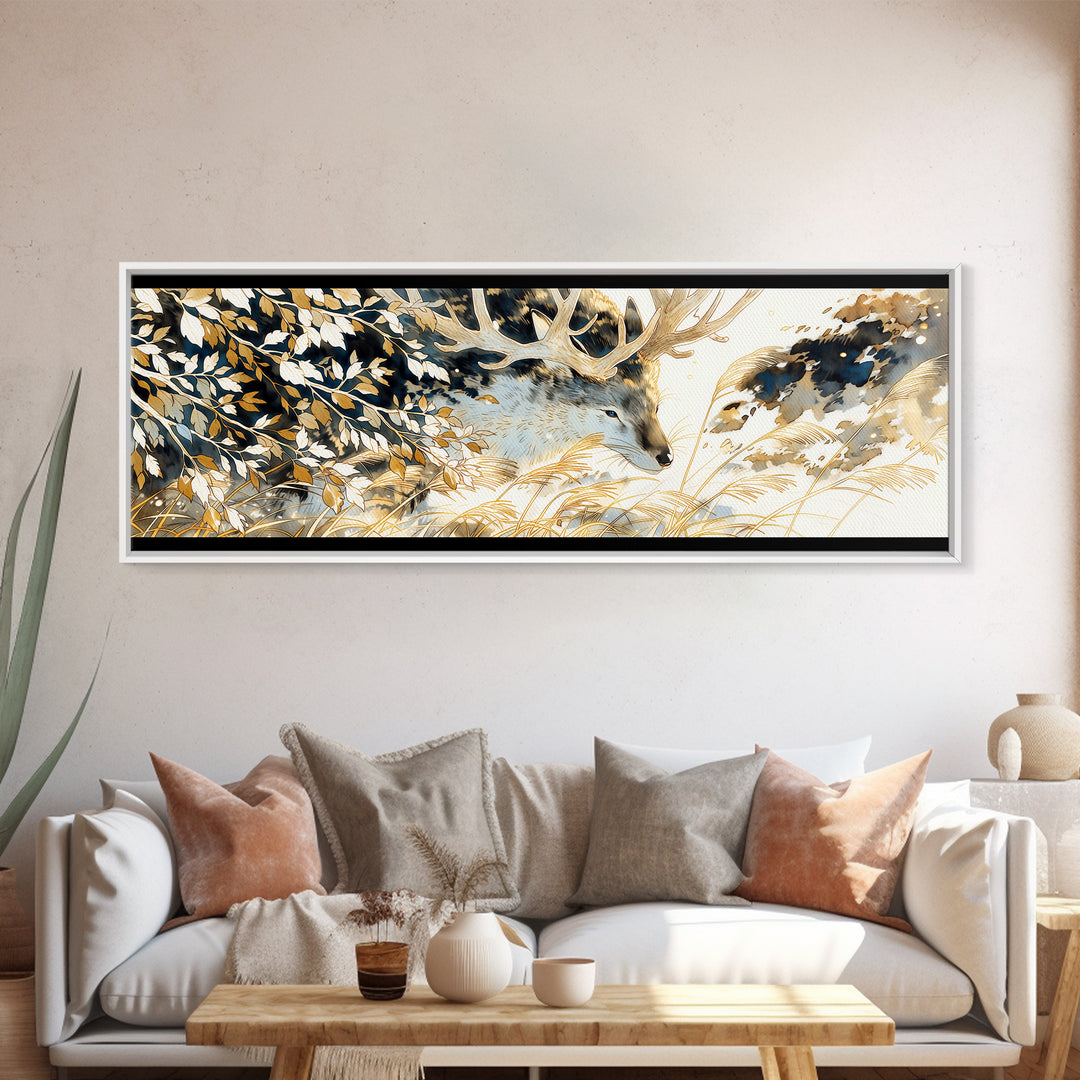 Soft Watercolor Branch Study Framed Canvas Print, General Fine Art, Textured Painting, Living Room Decor, Fine Art, GEN-3x1-27