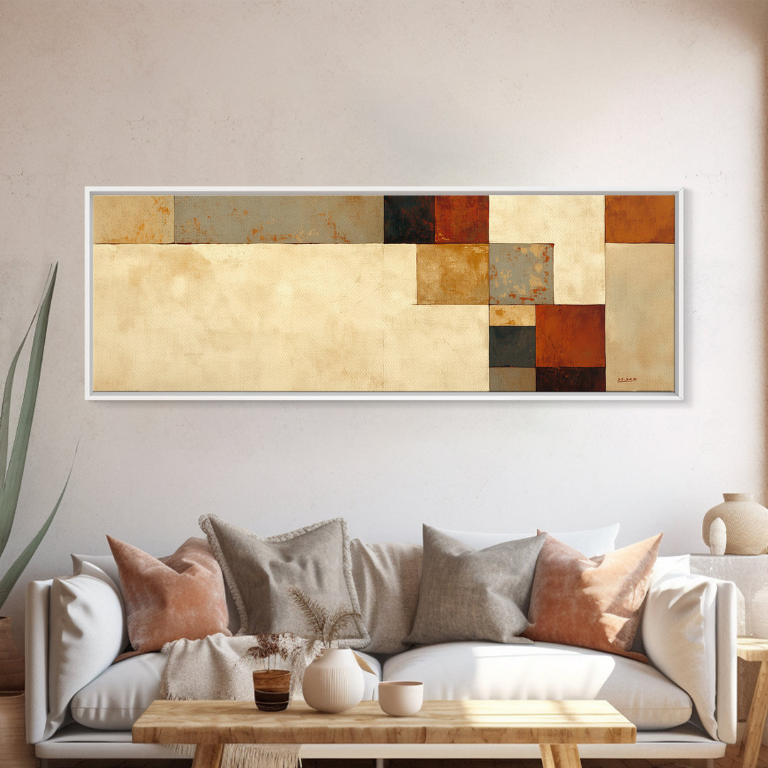Modern Geometric Composition Canvas Print, General Fine Art, Wall Art Prints, Living Room Decor, Abstract Art, GEN-3x1-50