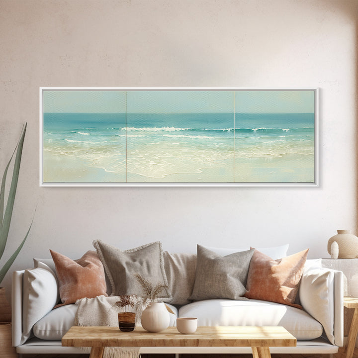 Coastal Water Study Framed Canvas Print, General Fine Art, Gallery Decor, Living Room Decor, Fine Art, Wall Art, GEN-3x1-69