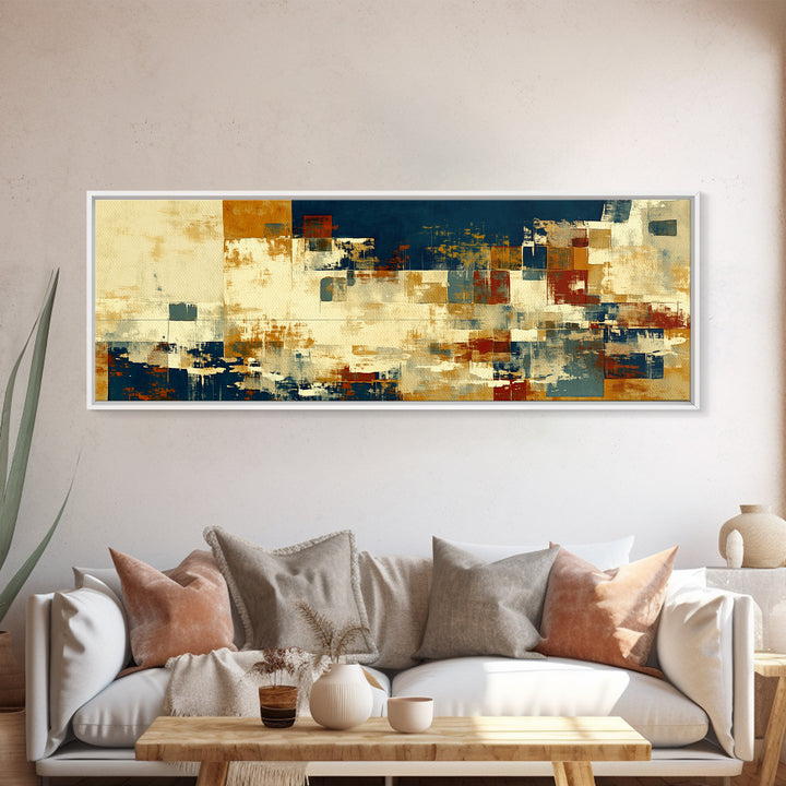 Earthy Plaster Texture Abstract Framed Canvas Print, General Fine Art, Statement Artwork, Living Room Decor, Abstract Art, GEN-3x1-7