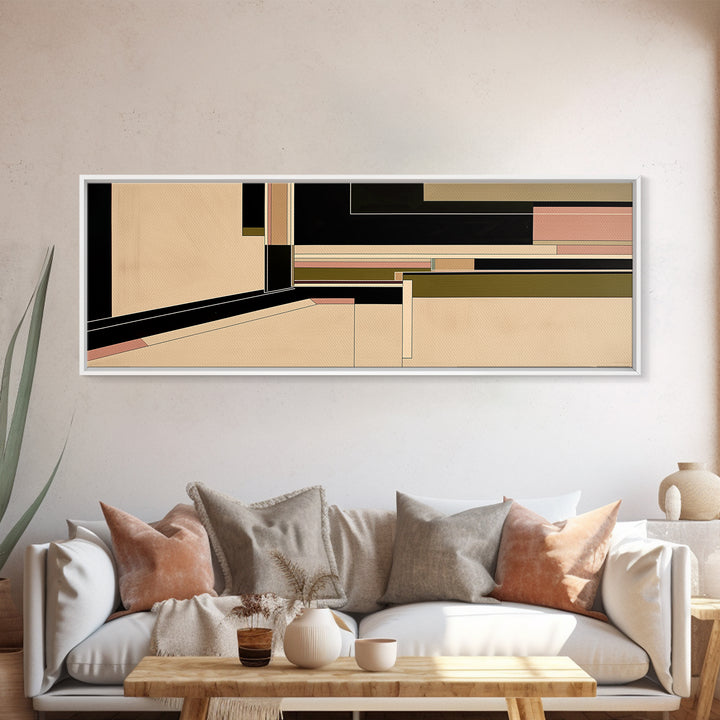 Modern Geometric Composition Framed Canvas Print, General Fine Art, Art Deco, Living Room Decor, Fine Art, Fine Art Print, GEN-3x1-74