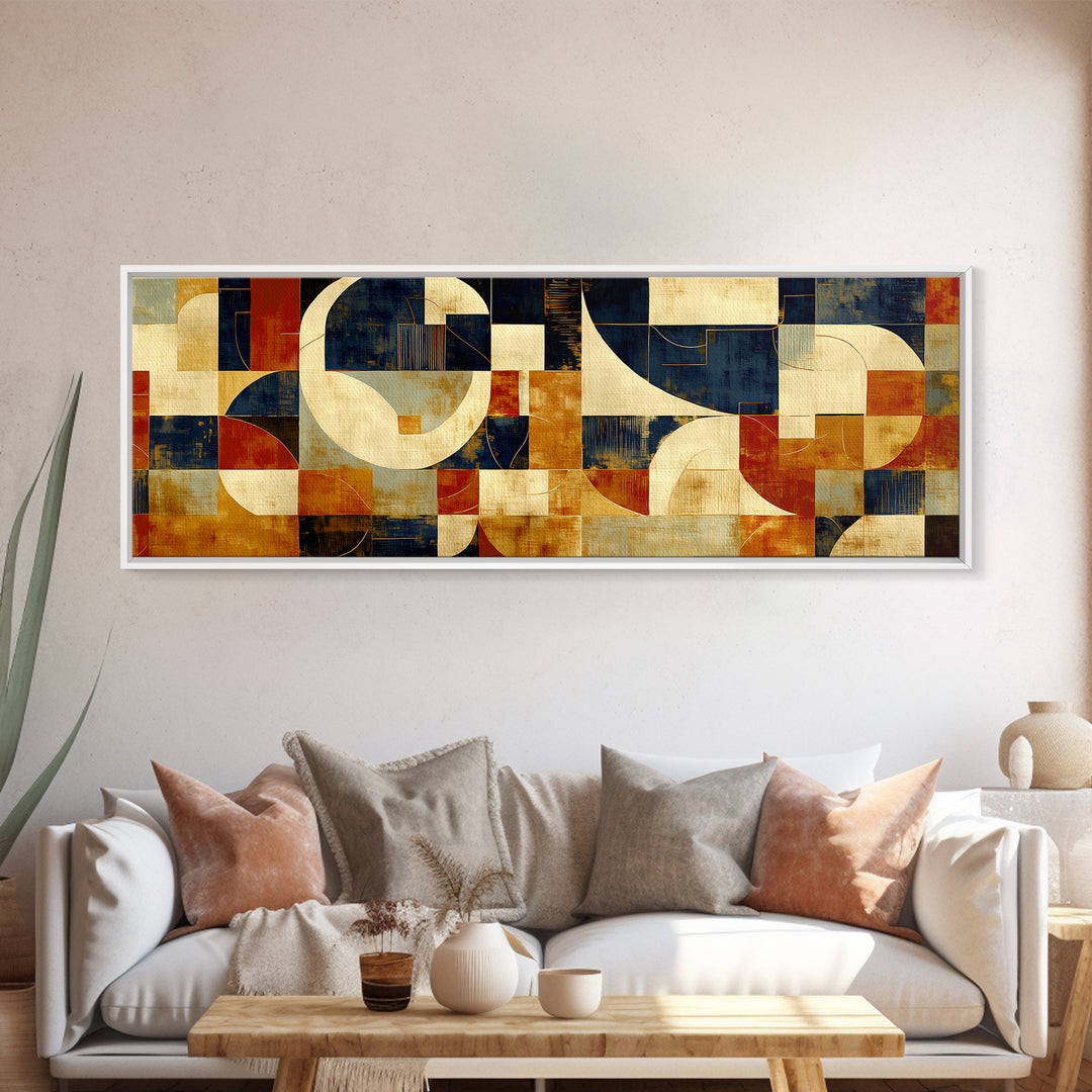 Earthy Plaster Texture Abstract Framed Canvas Print, General Fine Art, Canvas, Living Room Decor, Abstract Art, GEN-3x1-79