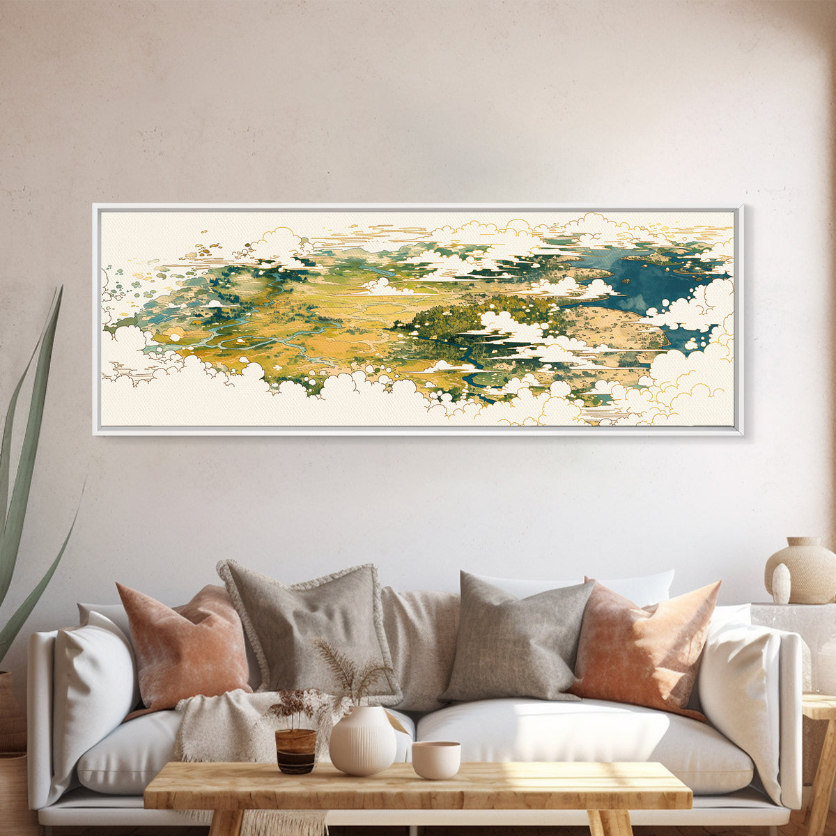 Quiet Abstract River Shape Canvas Print, General Fine Art, Wall Art, Living Room Decor, Abstract Art, Printable, GEN-3x1-88