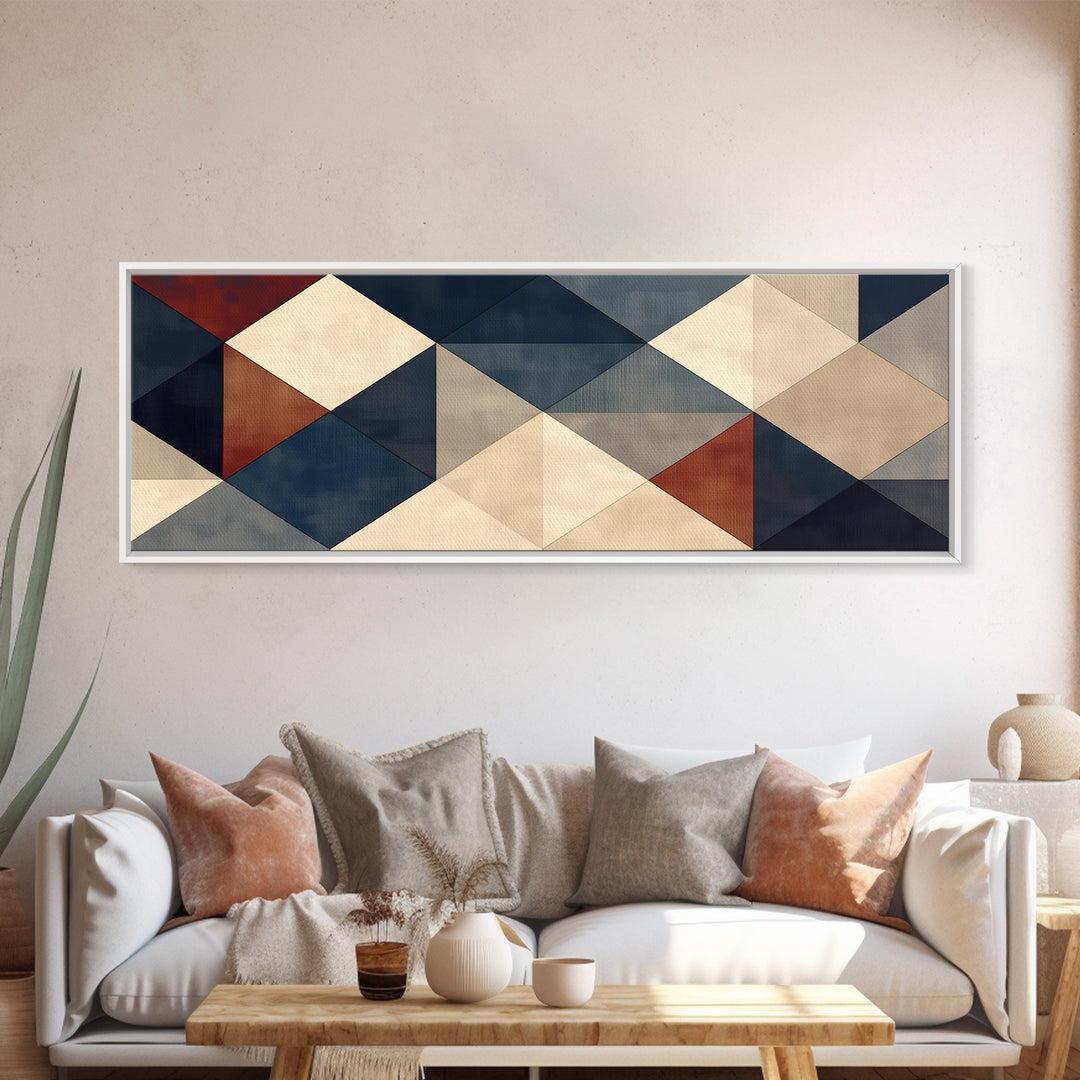 Modern Geometric Composition Canvas Print, General Fine Art, Abstract Art, Living Room Decor, Fine Art, Textured Painting, GEN-3x1-98