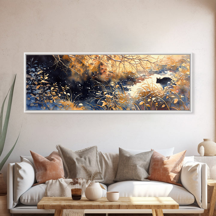 Soft Watercolor Branch Study Framed Canvas Print, General Fine Art, Digital Prints, Living Room Decor, Oil Painting, GEN-3x1-99