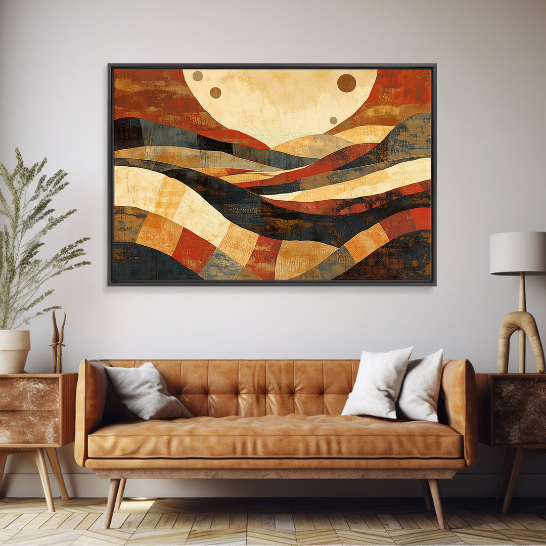 Warm Terracotta Abstract Framed Canvas Print, General Fine Art, Original Painting, Living Room Decor, Fine Art, GEN-3x2-10