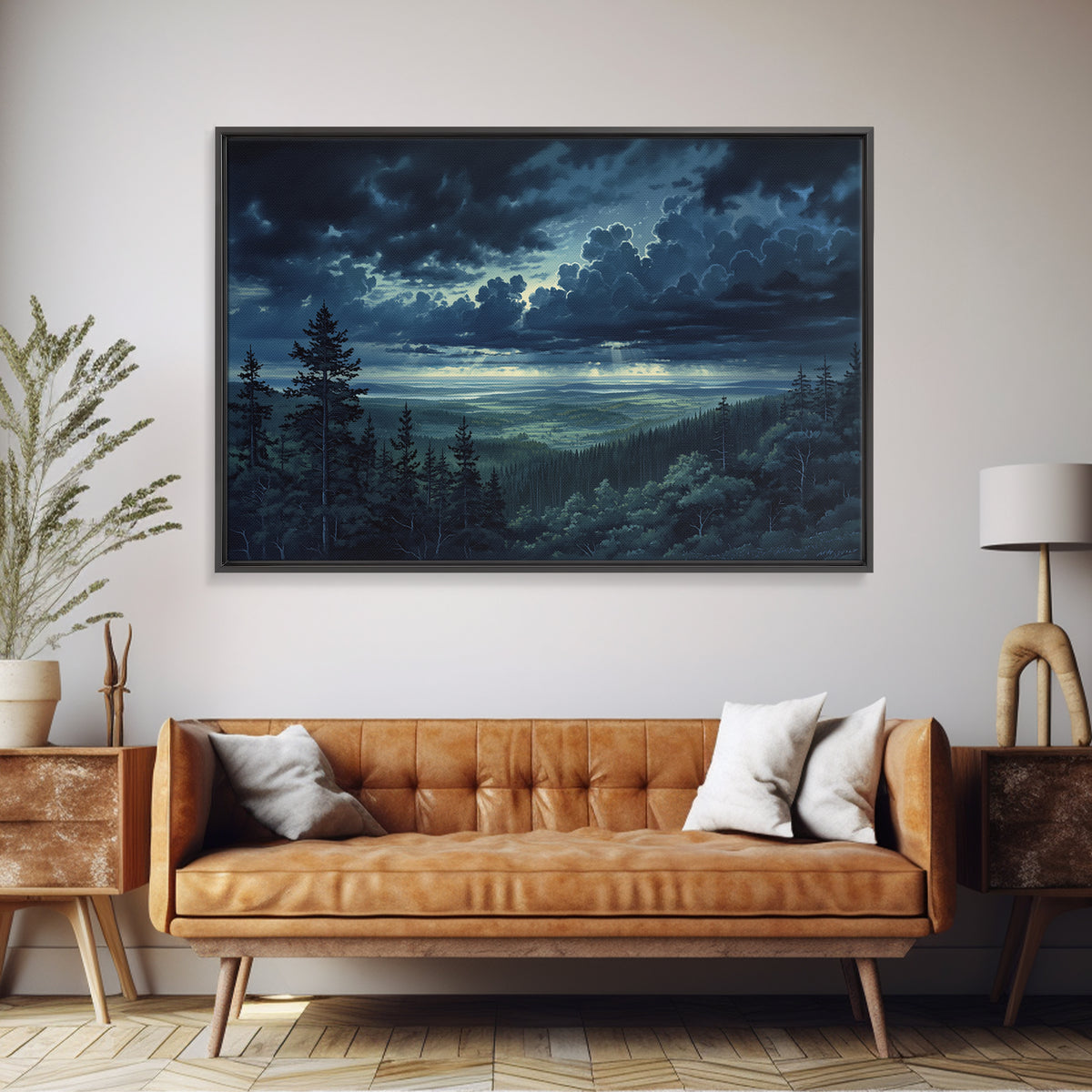 Moody Forest Clearing Canvas Print, General Fine Art, Wall Hanging, Living Room Decor, Oil Painting, Statement Artwork, GEN-3x2-12