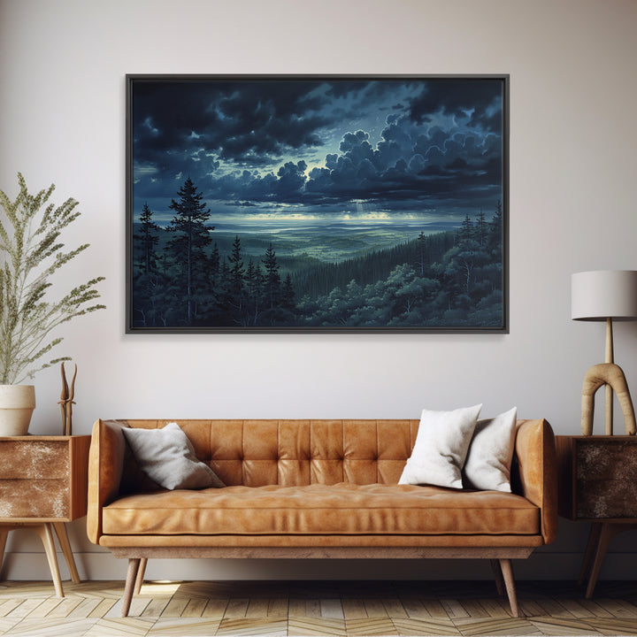 Moody Forest Clearing Canvas Print, General Fine Art, Wall Hanging, Living Room Decor, Oil Painting, Statement Artwork, GEN-3x2-12