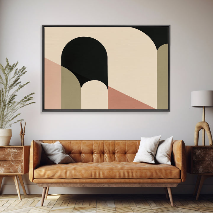 Monochrome Architectural Arch Composition Framed Canvas Print, General Fine Art, Bedroom Decor, Living Room Decor, Oil Painting, GEN-3x2-40