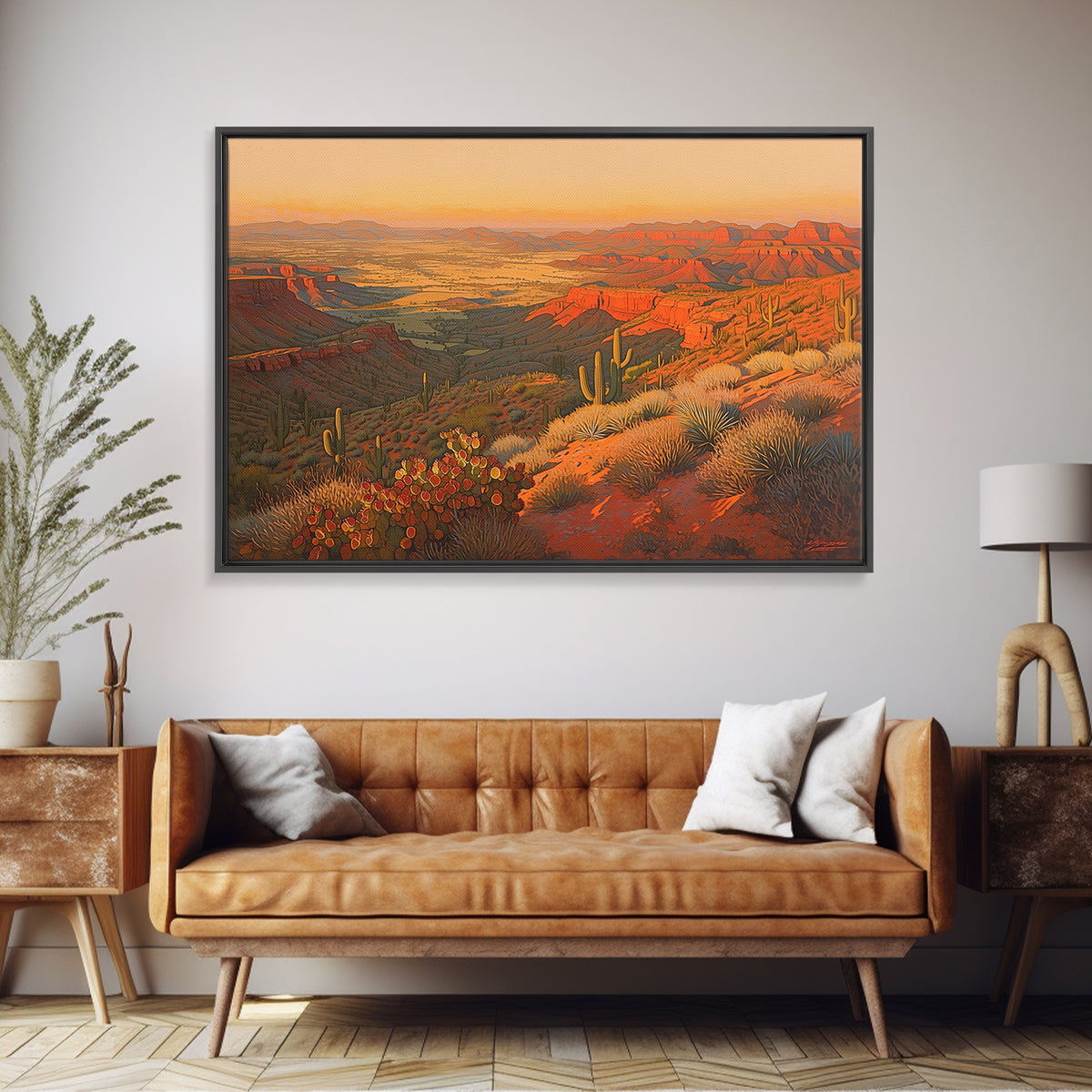 Serene Desert Horizon Framed Canvas Print, General Fine Art, Gallery Decor, Living Room Decor, Fine Art, Wall Art, GEN-3x2-45
