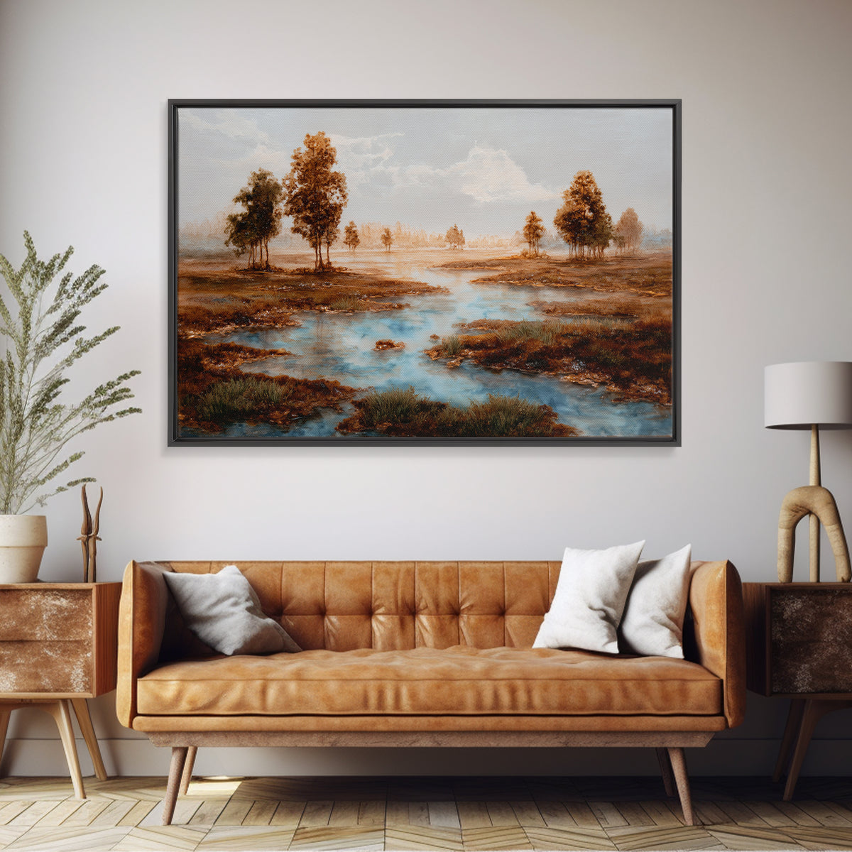 Elegant Ink Wash Landscape Canvas Print, General Fine Art, Gallery Decor, Living Room Decor, Fine Art, Wall Art, GEN-3x2-48