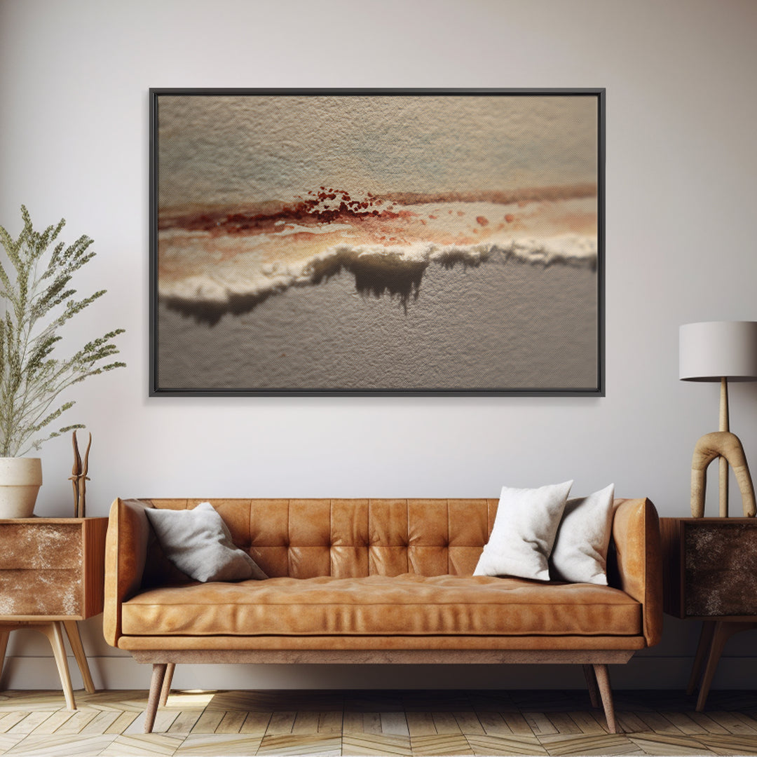 Minimal Black Line Figure on Textured Paper Framed Canvas Print, General Fine Art, Canvas, Living Room Decor, Oil Painting, GEN-3x2-55