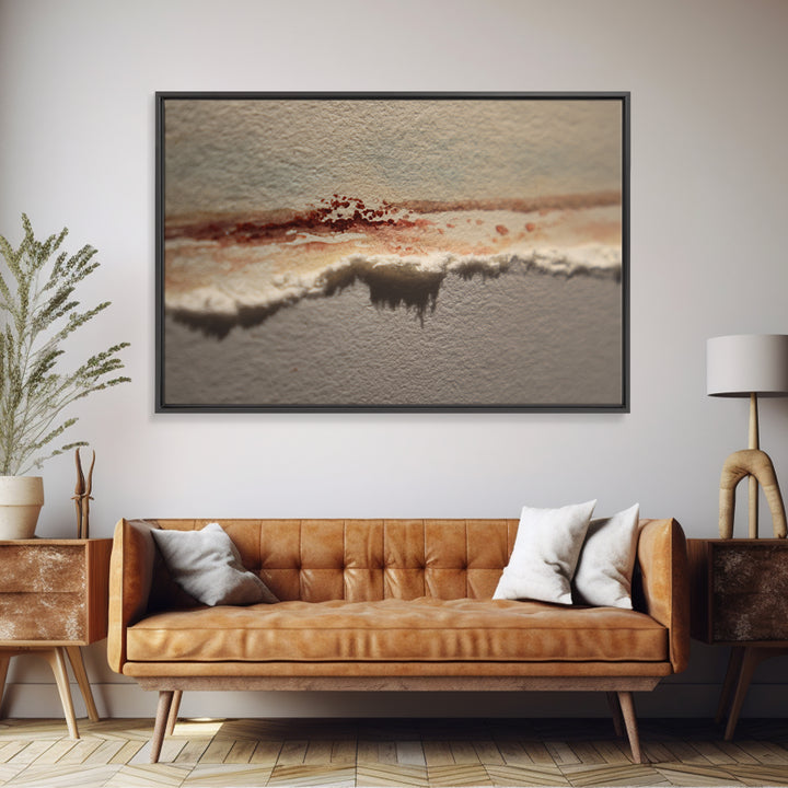 Minimal Black Line Figure on Textured Paper Framed Canvas Print, General Fine Art, Canvas, Living Room Decor, Oil Painting, GEN-3x2-55