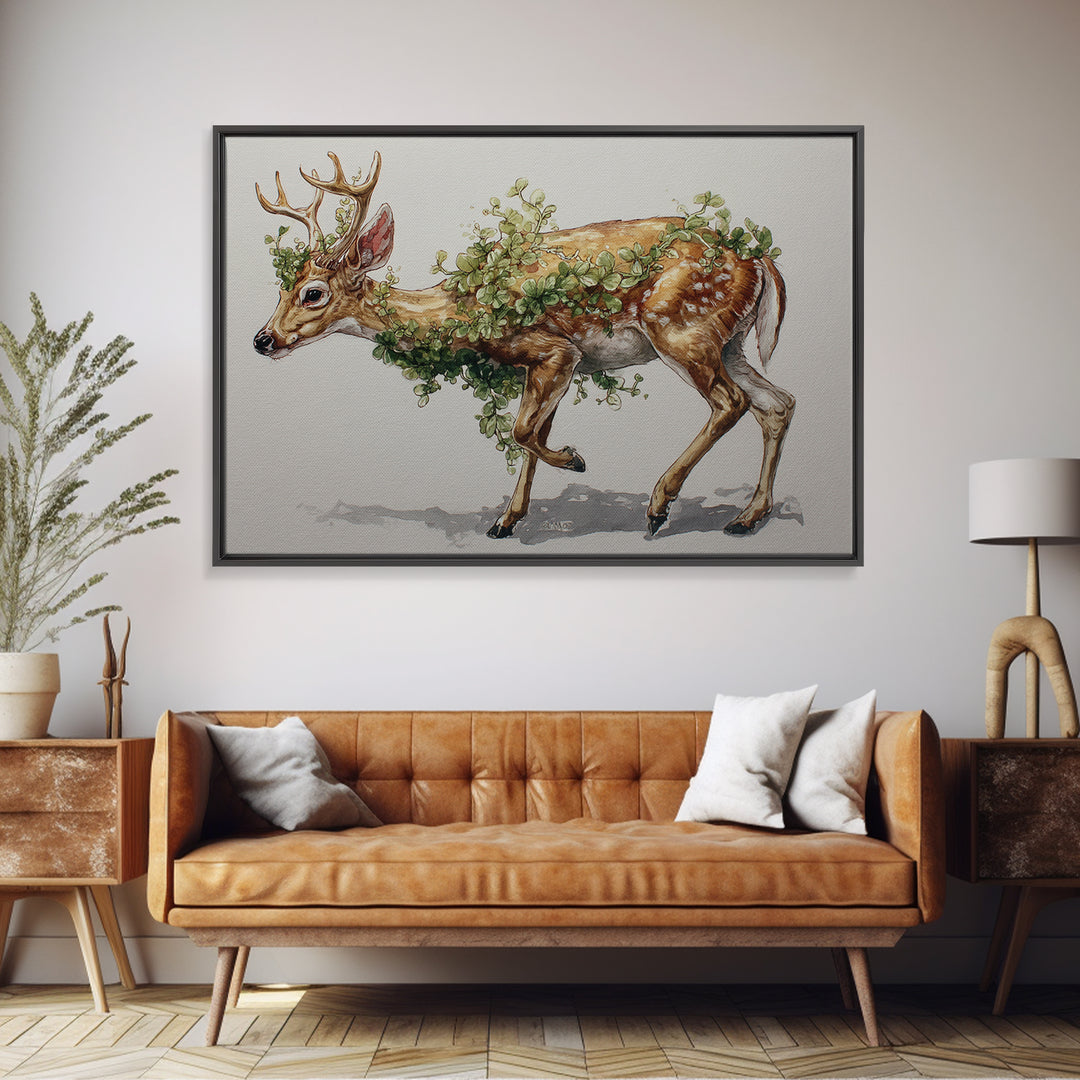 Soft Watercolor Branch Study Framed Canvas Print, General Fine Art, Wall Hanging, Living Room Decor, Oil Painting, GEN-3x2-63
