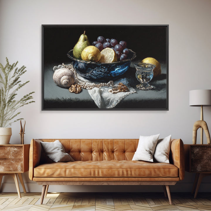 Simple Still Life of Fruit and Linen Canvas Print, General Fine Art, Minimalist Decor, Living Room Decor, Fine Art, GEN-3x2-68