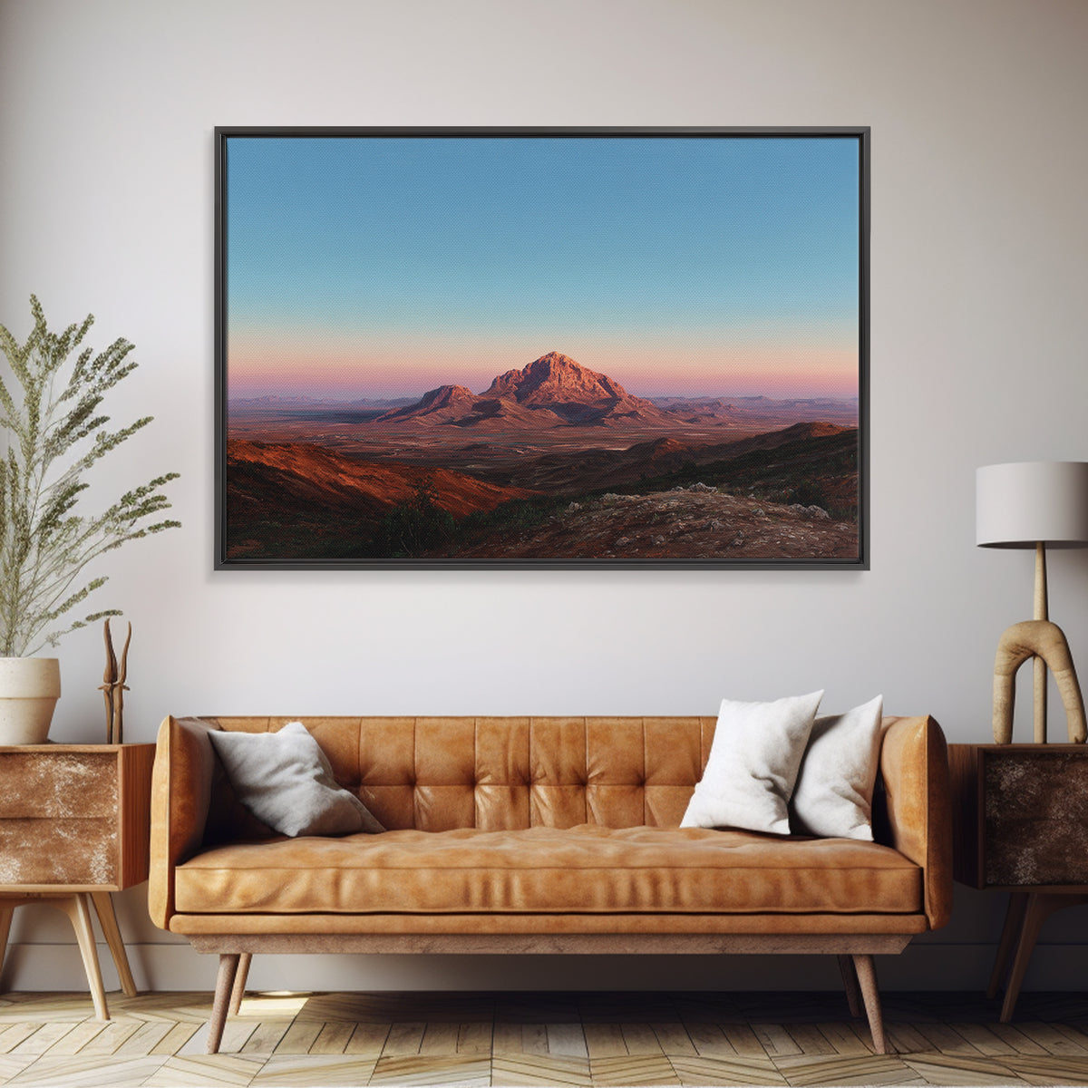 Serene Desert Horizon Framed Canvas Print, General Fine Art, Gallery Decor, Living Room Decor, Fine Art, Wall Art, GEN-3x2-69