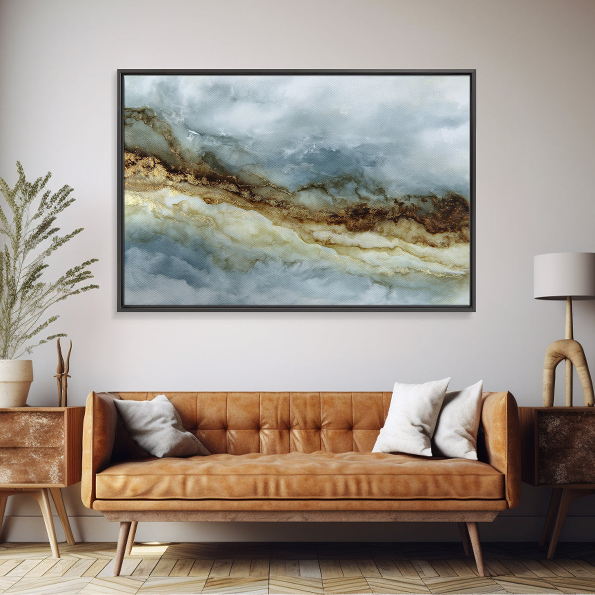 Quiet Abstract River Shape Canvas Print, General Fine Art, Luxury Decor, Living Room Decor, Abstract Art, Digital Prints, GEN-3x2-76