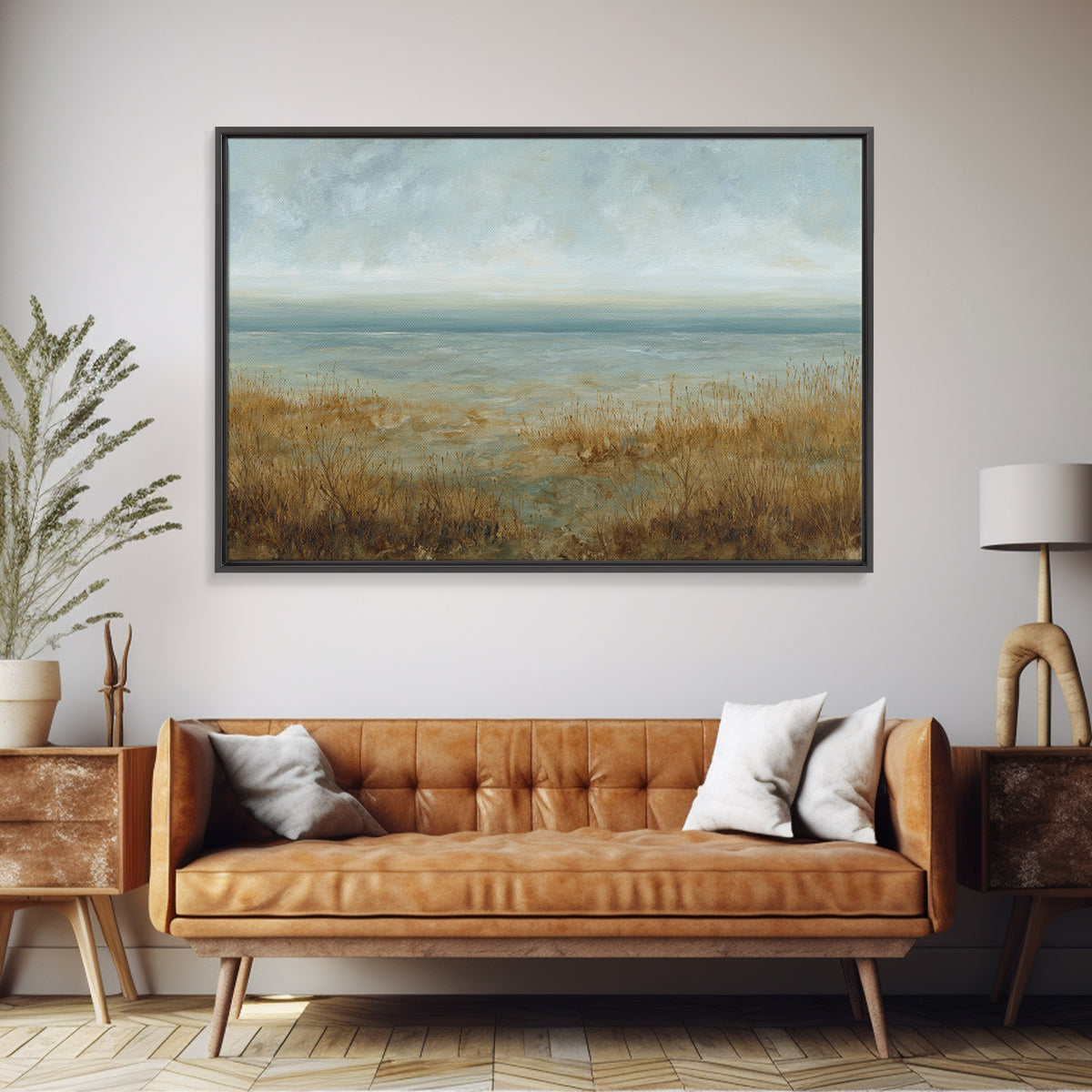 Quiet Abstract Landscape Framed Canvas Print, General Fine Art, Room Decor, Living Room Decor, Fine Art, Digital Prints, GEN-3x2-77
