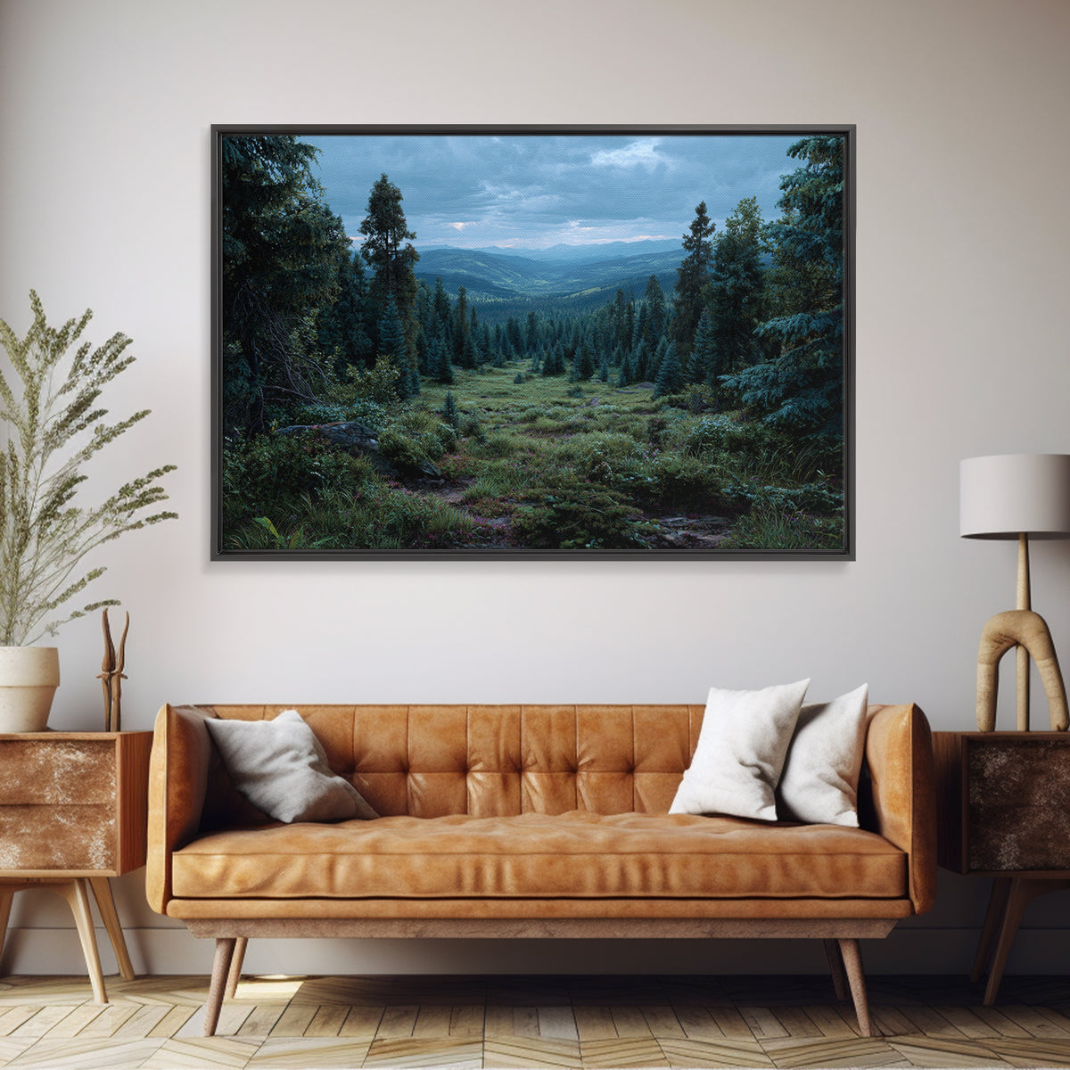 Moody Forest Clearing Canvas Print, General Fine Art, Poster, Living Room Decor, Fine Art, Wall Art Prints, Mid Century Modern, GEN-3x2-84