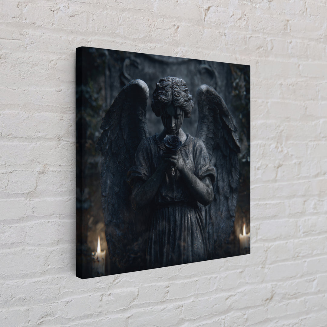 Weeping Angel Statue Framed Canvas Print, Gothic Art, Gothic Decor, Living Room Decor, Fine Art, Gothic, Canvas Painting, GOT-1x1-56