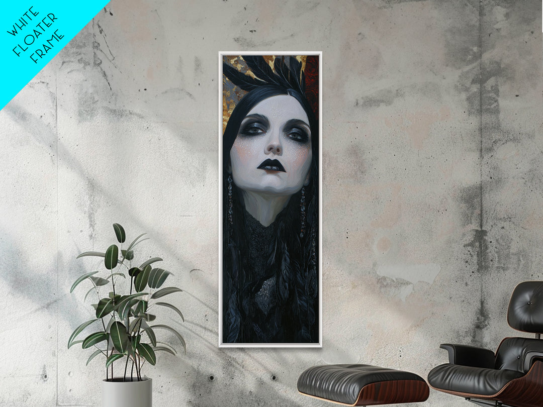 Vampire Inspired Portrait with Pale Skin and Canvas Print, Gothic Art, Canvas Painting, Living Room Decor, Fine Art, Gothic, GOT-1x3-22