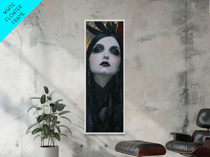 Vampire Inspired Portrait with Pale Skin and Canvas Print, Gothic Art, Canvas Painting, Living Room Decor, Fine Art, Gothic, GOT-1x3-22