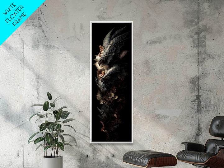 Bat Wings Forming a Dark Ornamental Pattern Canvas Print, Gothic Art, Printable Wall Art, Living Room Decor, Fine Art, Gothic, GOT-1x3-43
