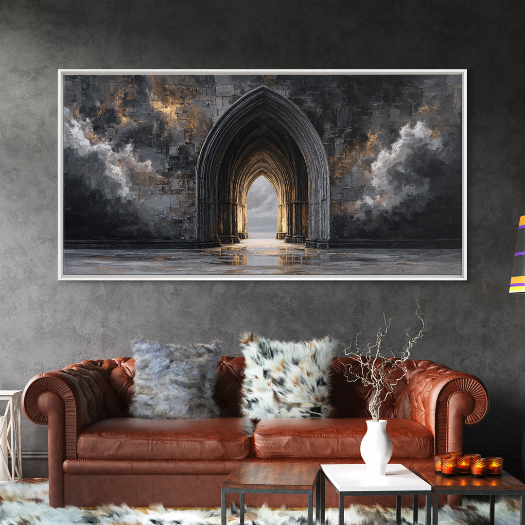 Gothic Archway Filled Canvas Print, Gothic Art, Printable Wall Art, Living Room Decor, Fine Art, Gothic, Halloween Art, GOT-2x1-31