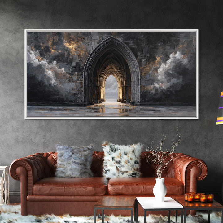 Gothic Archway Filled Canvas Print, Gothic Art, Printable Wall Art, Living Room Decor, Fine Art, Gothic, Halloween Art, GOT-2x1-31